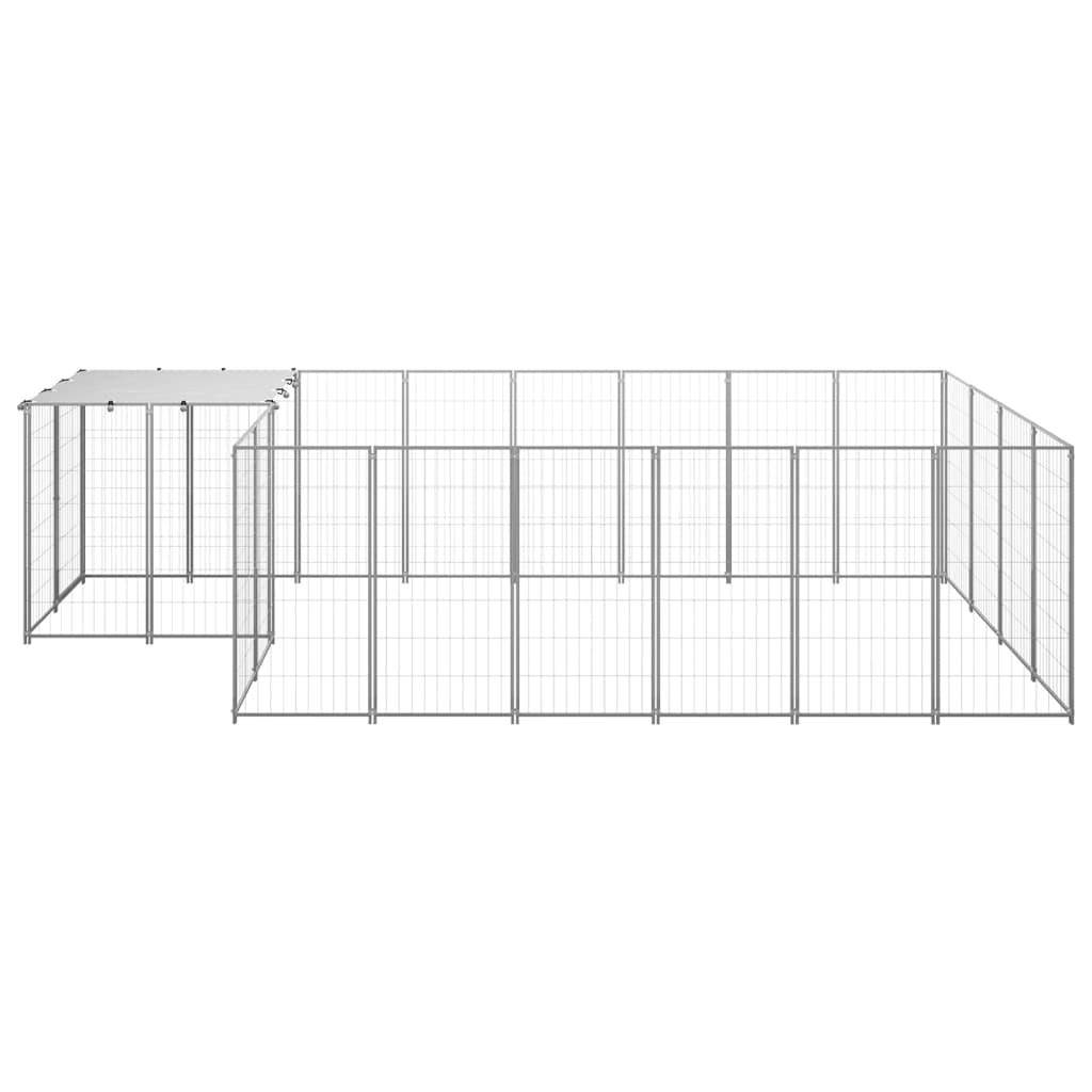 Helloshop26 - Chenil extérieur cage enclos parc animaux chien argenté 8,47 m² acier - Imagen 3