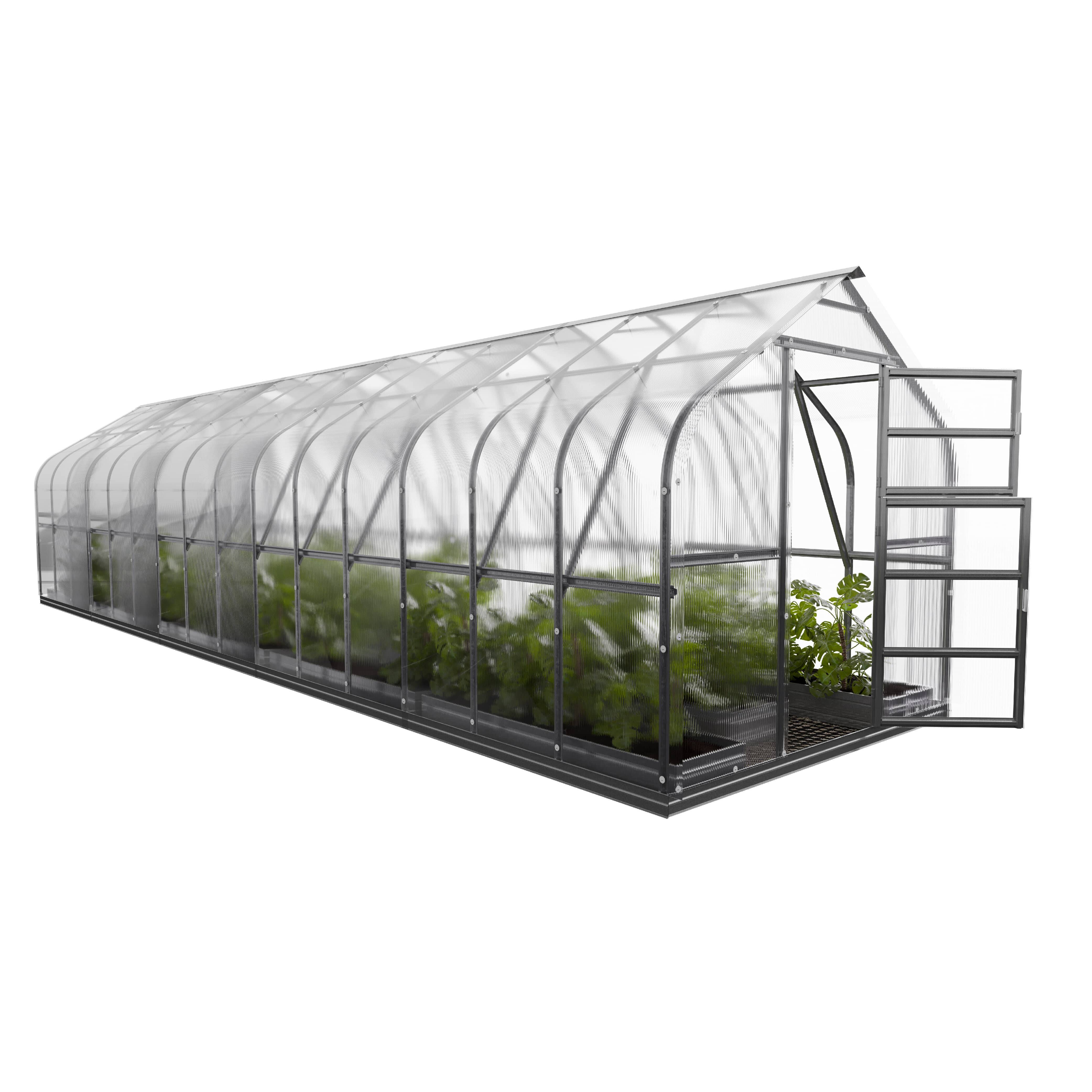 Serre KLASIKA Standard 30m2, 2,5m x 12m, 6 mm avec revêtement en polycarbonate (Avec 6 toits ouvrants automatiques) - Image 3