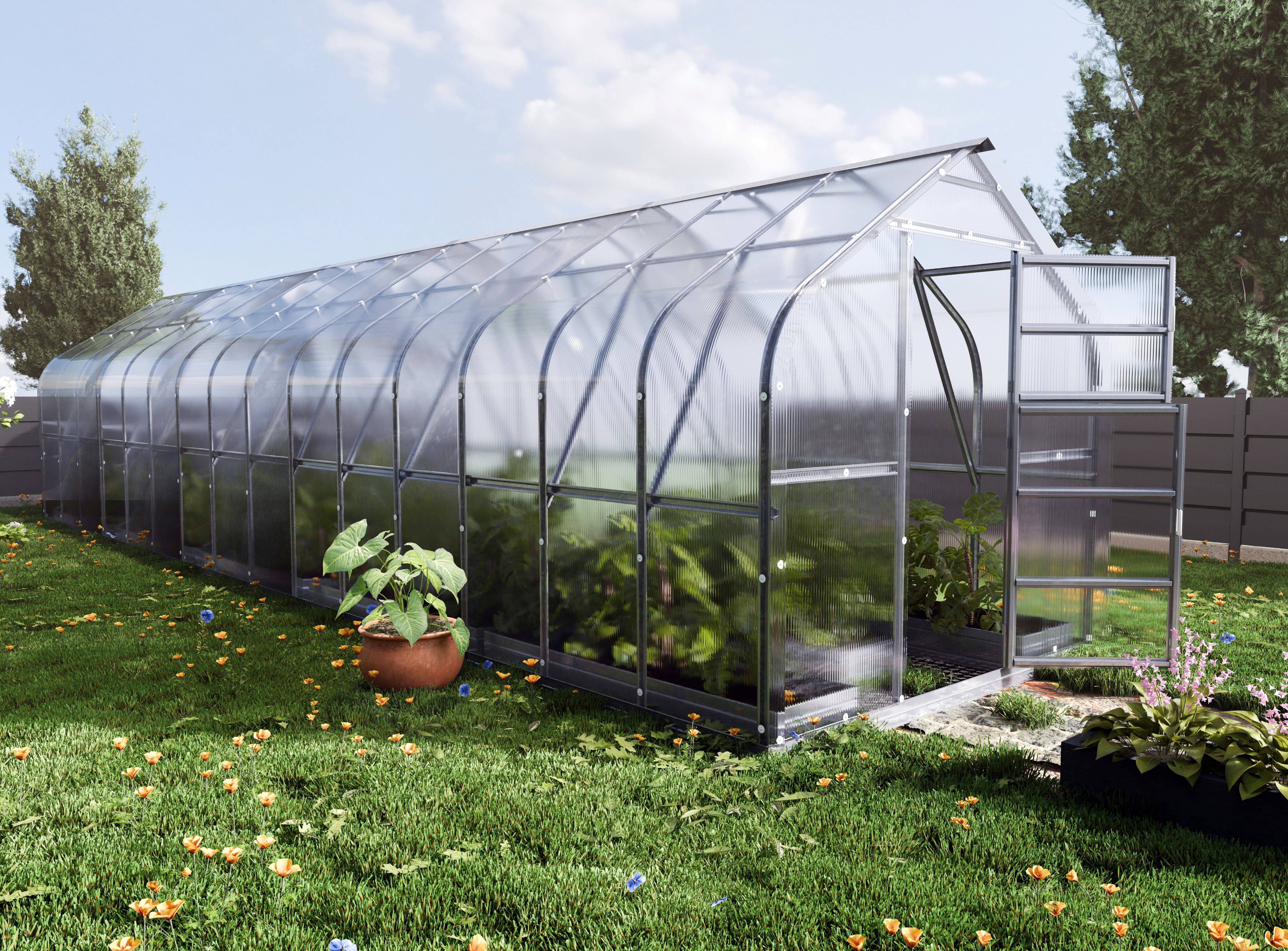 KLASIKA GREENHOUSES - Serre KLASIKA Standard 30m2, 2,5m x 12m, 6 mm avec revêtement en polycarbonate (Avec 6 toits ouvrants automatiques) - Image 2