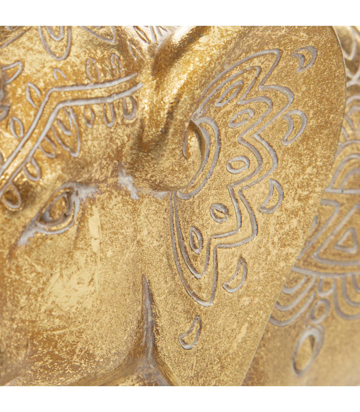 Objet déco Éléphant en résine Dorée motif exotique L 26 cm - Imagen 2