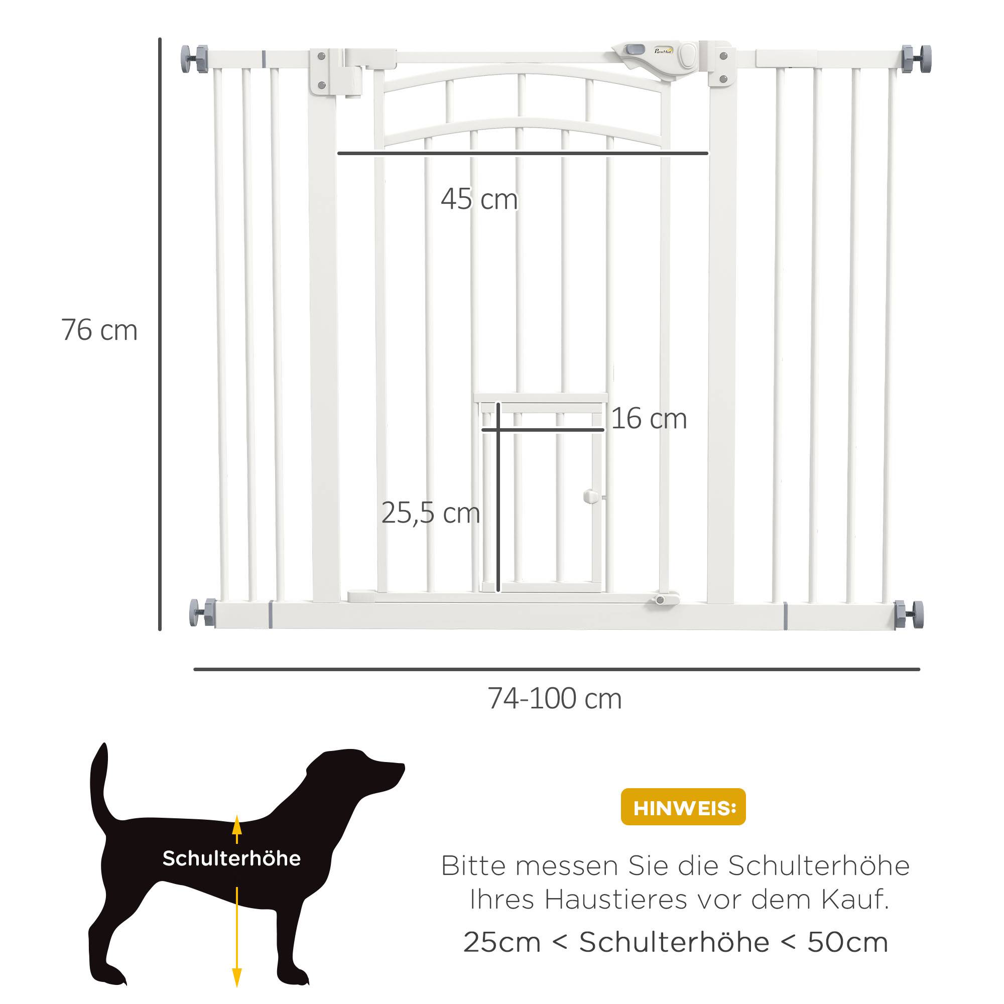 Barrière de sécurité escalier pour chien, fermeture auto, usage une main, 100 x 4 x 76 cm, blanc - Image 5