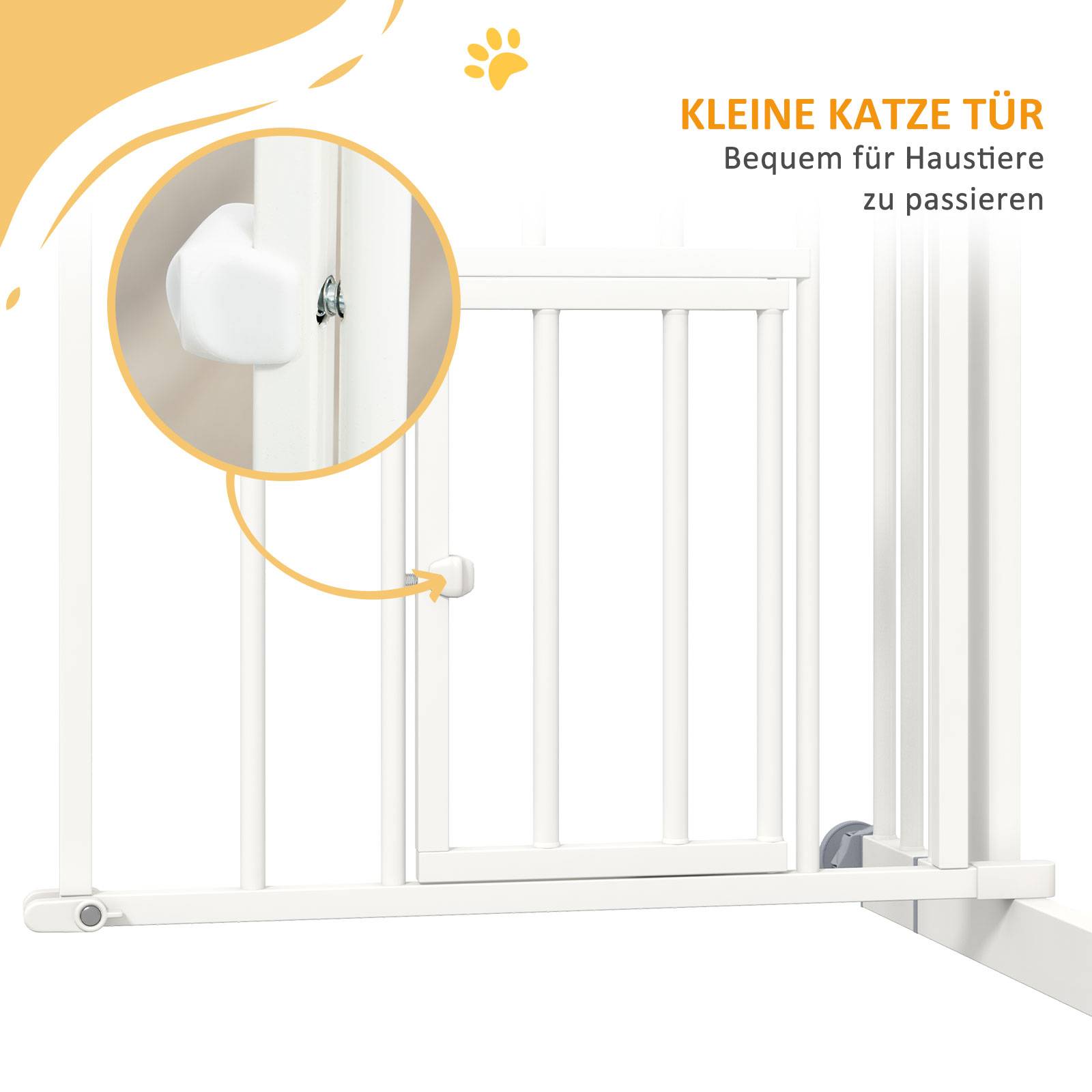 Barrière de sécurité escalier pour chien, fermeture auto, usage une main, 100 x 4 x 76 cm, blanc - Image 10