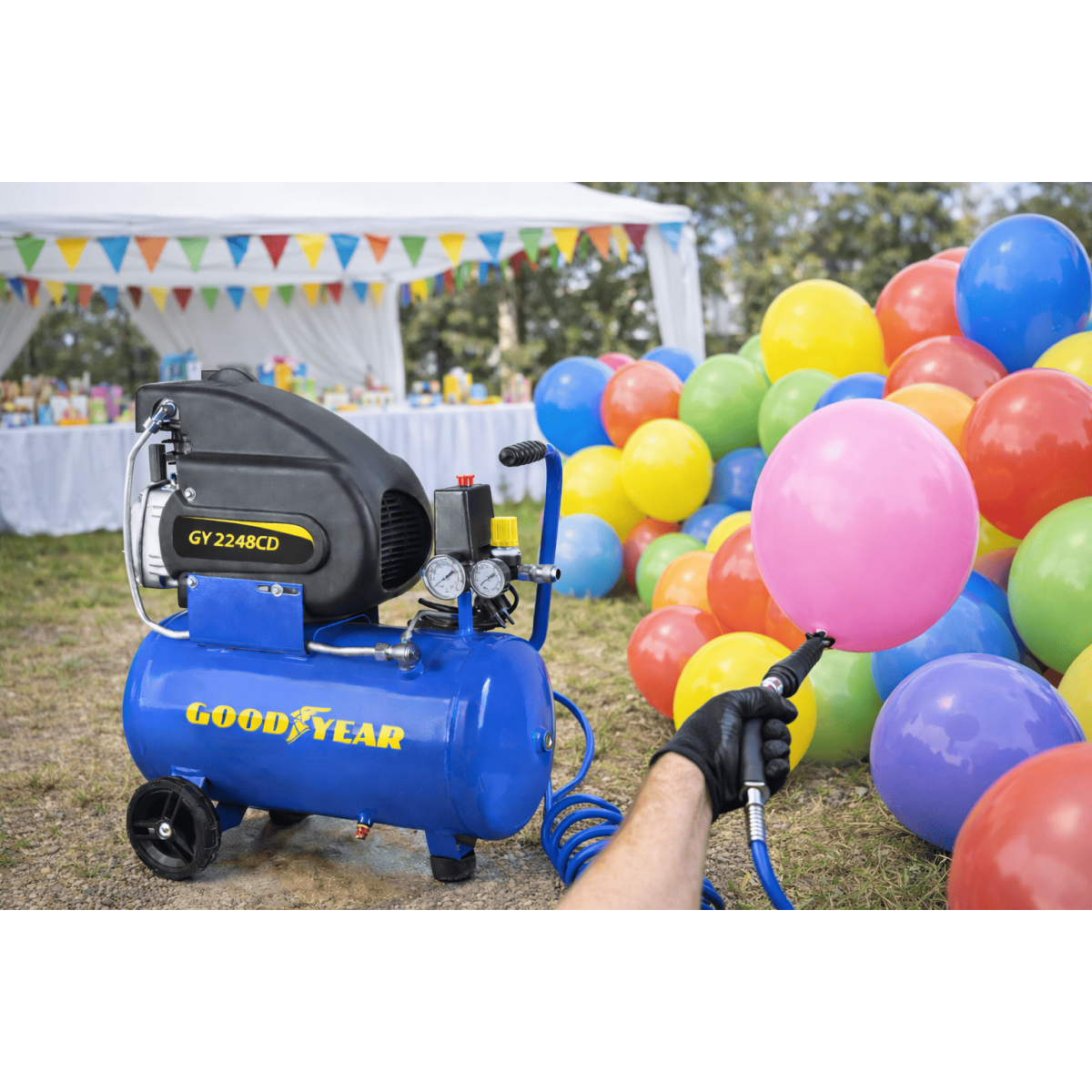 Compresseur d'air Silencieux 24 Litres 8 bar 2CV 1.5KW 115 PSI GOODYEAR - Imagen 5