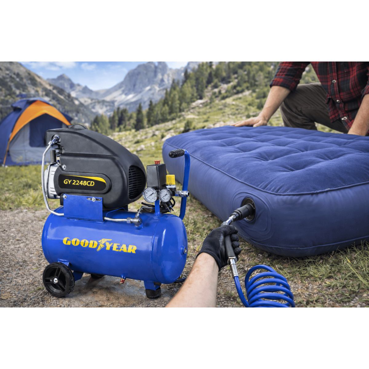 Compresseur d'air Silencieux 24 Litres 8 bar 2CV 1.5KW 115 PSI GOODYEAR - Imagen 2