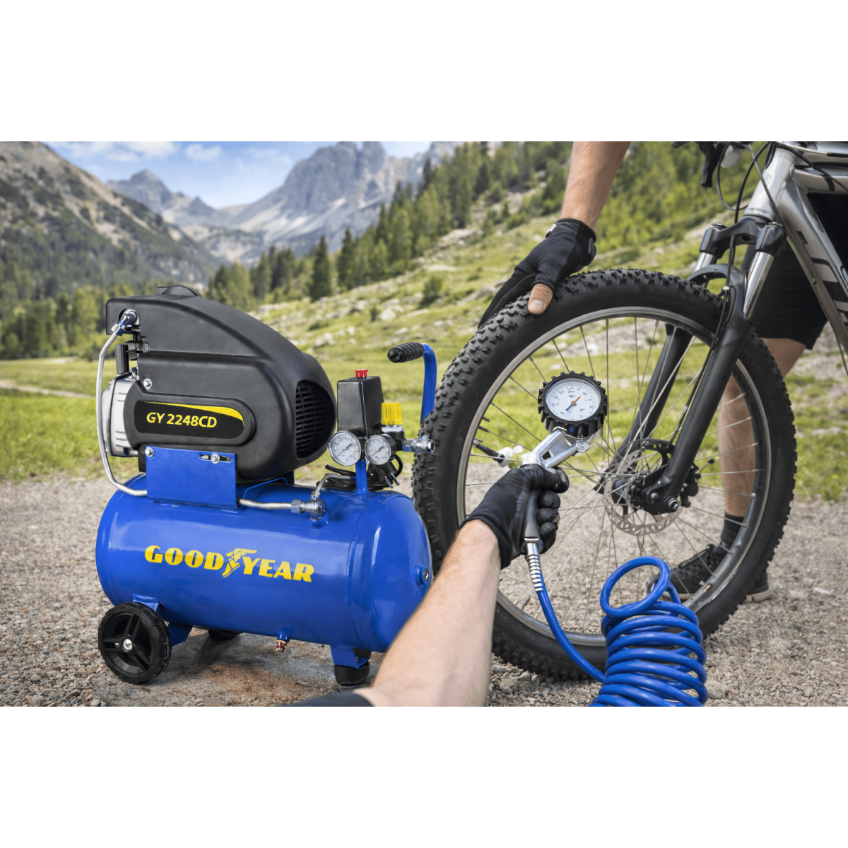 Compresseur d'air Silencieux 24 Litres 8 bar 2CV 1.5KW 115 PSI GOODYEAR - Imagen 3