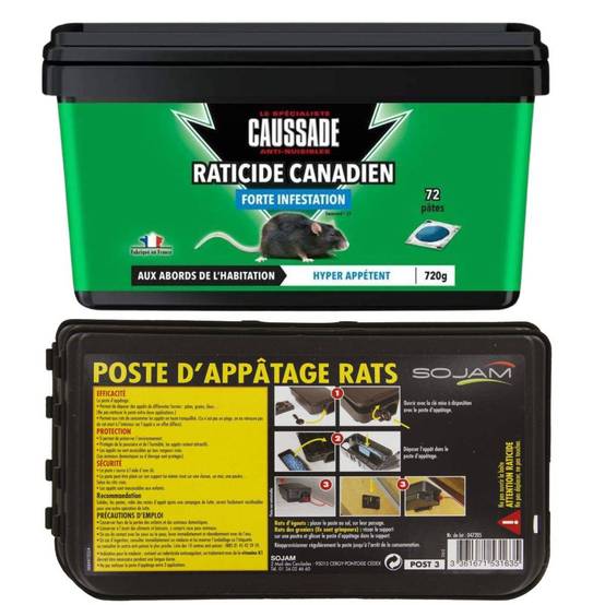 Kit Dératisation Pro : Raticide Canadien Caussade et Poste Sécurisé - Image 1