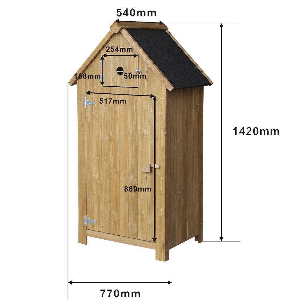 Helloshop26 - Abri de jardin étroite en bois de sapin avec toit bitume 142 cm - Imagen 4