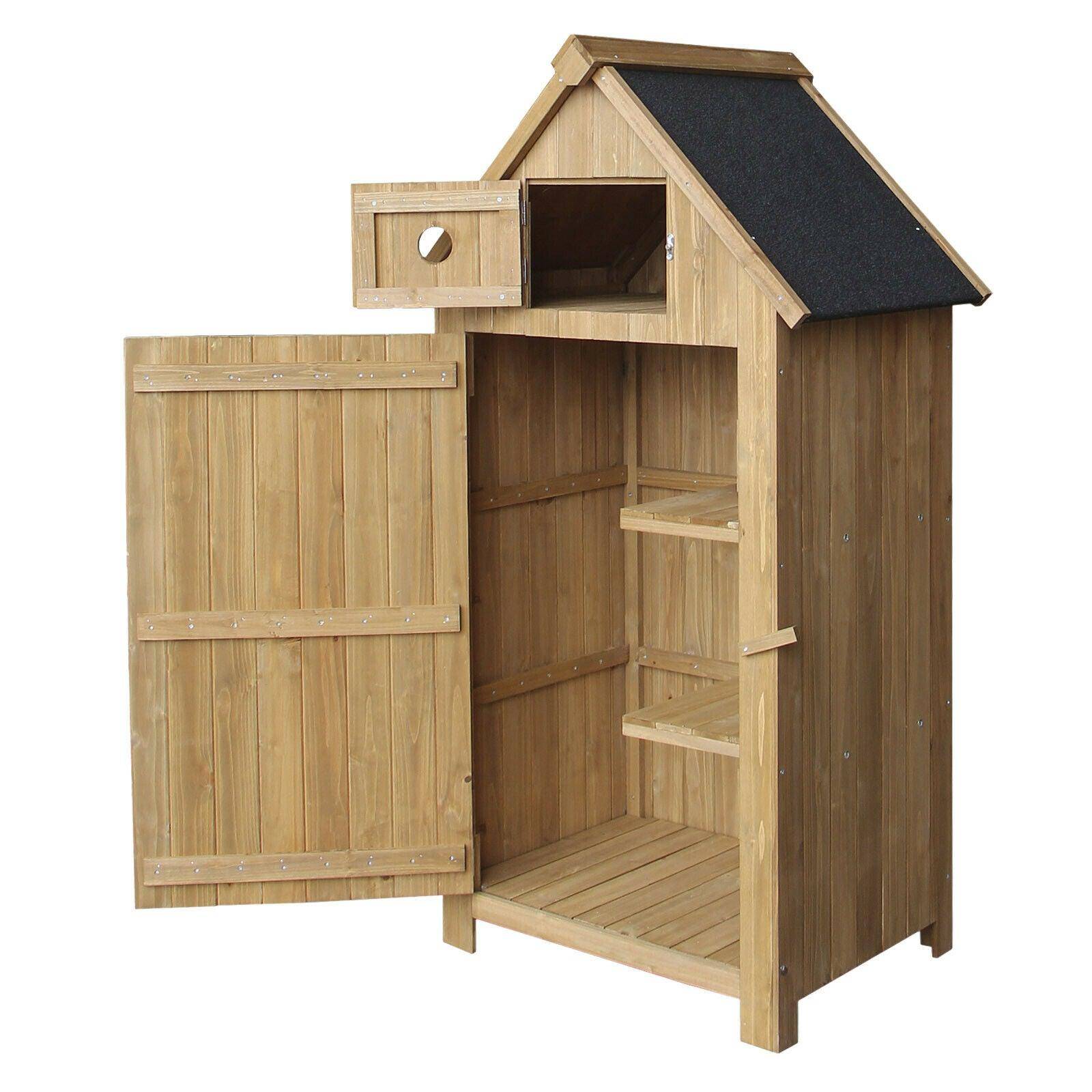 Helloshop26 - Abri de jardin étroite en bois de sapin avec toit bitume 142 cm - Imagen 1