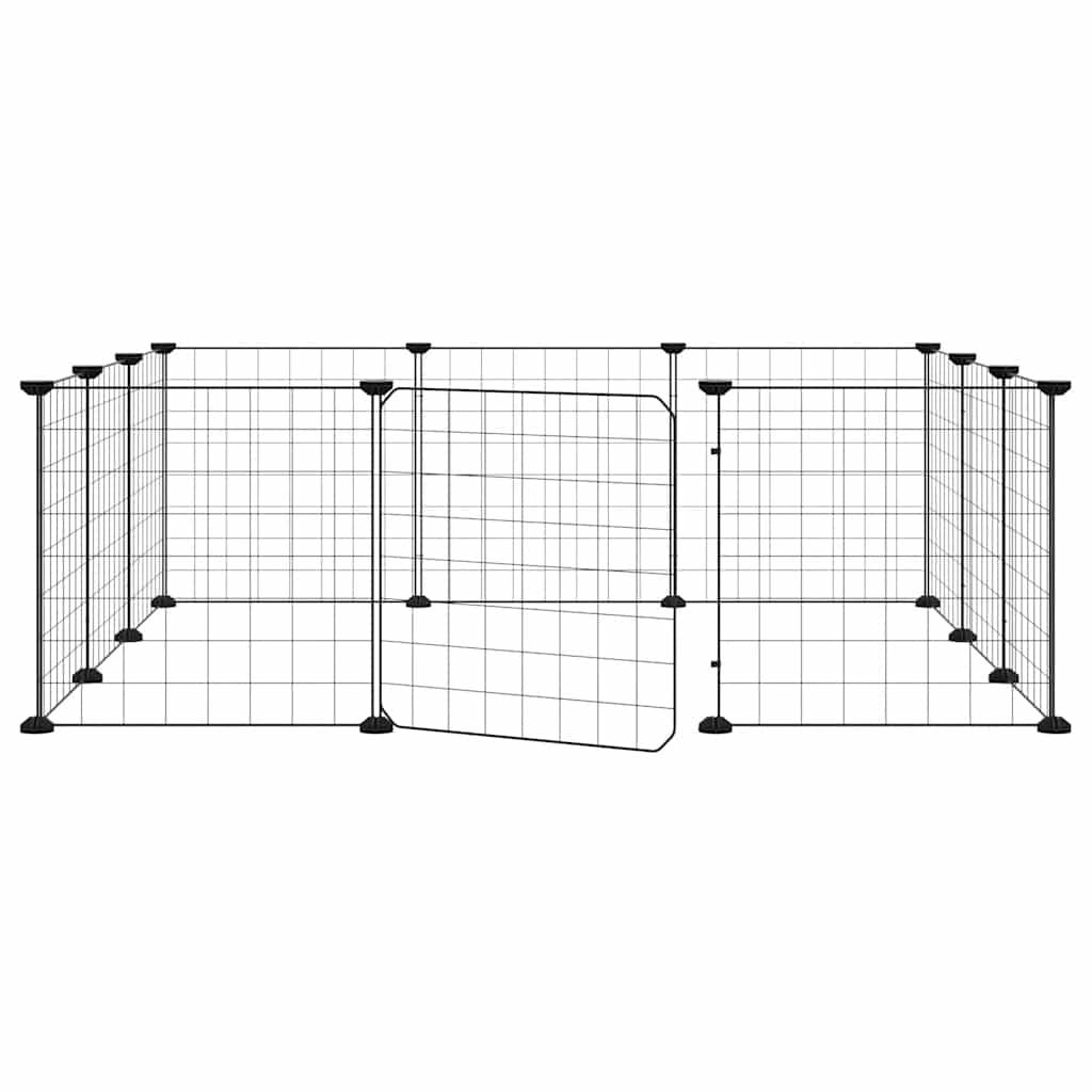 Vidaxl - Cage pour animaux de compagnie à 12 panneaux avec porte, noire, 105 x 105 x 35 cm, acier vidaXL 171623 - Imagen 10