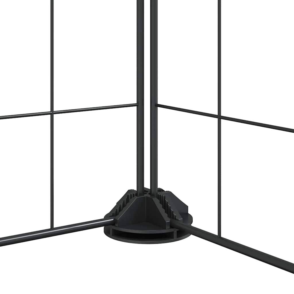 Vidaxl - Cage pour animaux de compagnie à 12 panneaux avec porte, noire, 105 x 105 x 35 cm, acier vidaXL 171623 - Imagen 4