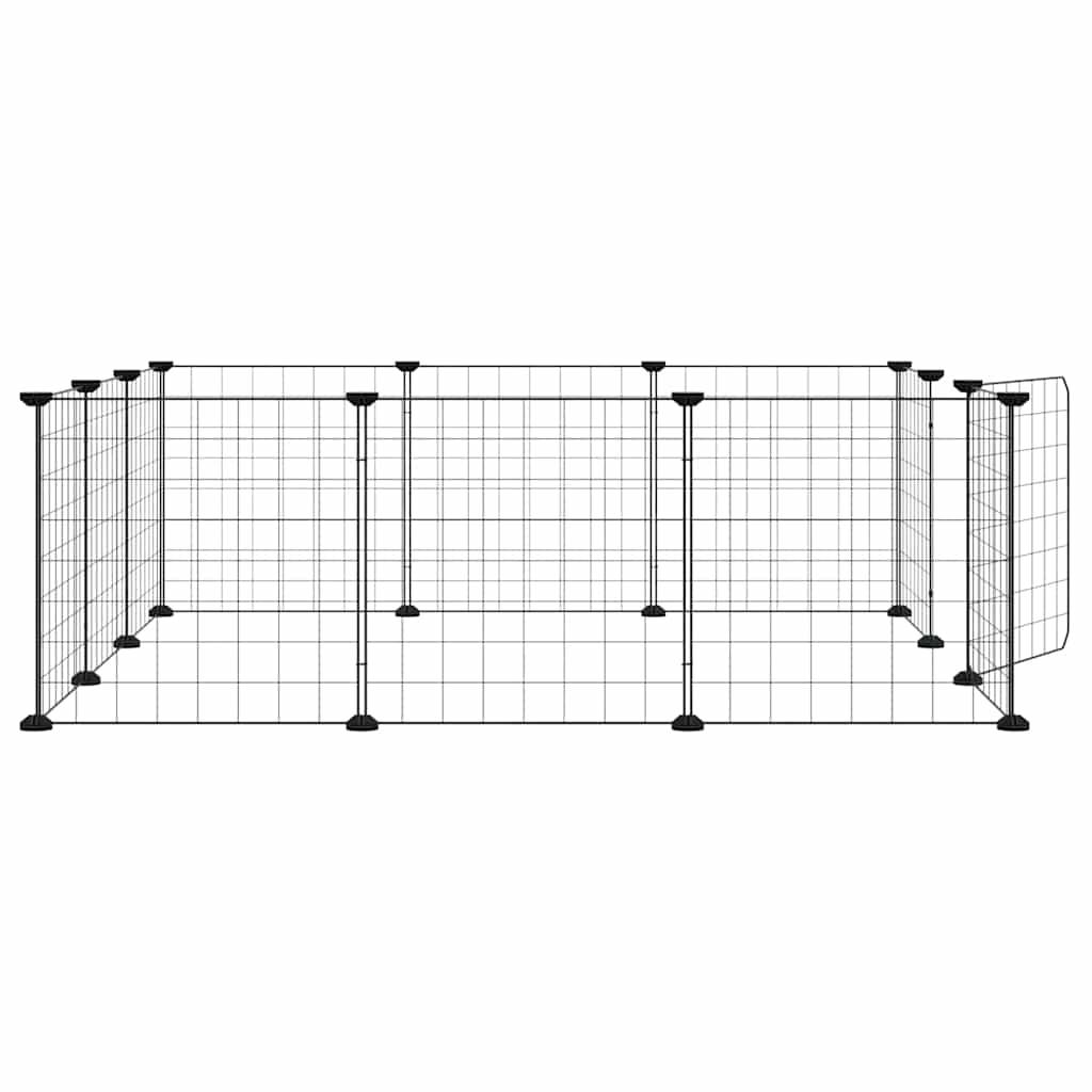 Vidaxl - Cage pour animaux de compagnie à 12 panneaux avec porte, noire, 105 x 105 x 35 cm, acier vidaXL 171623 - Imagen 6