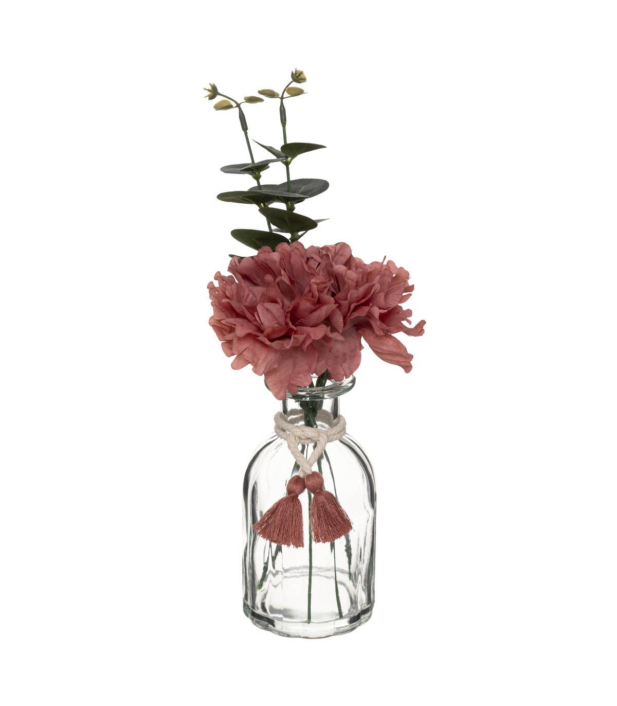 Composition florale artificielle Vase en Verre H 30 cm - Imagen 1