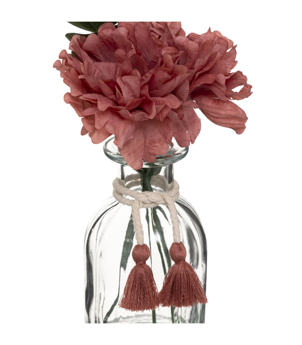 Composition florale artificielle Vase en Verre H 30 cm - Imagen 2