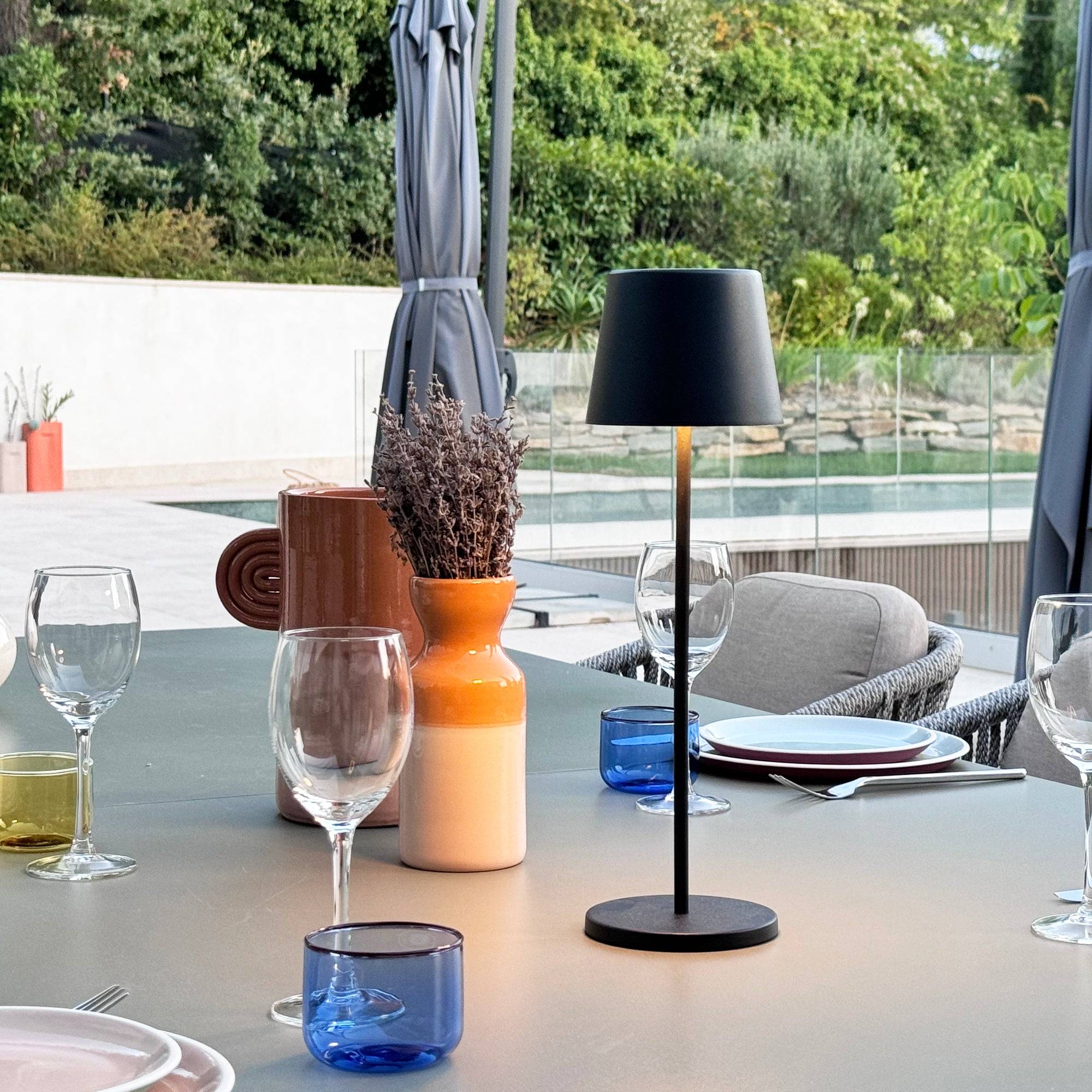 Lumisky - 6 Lampes de table KELLY Noir H38cm + base de chargement - Imagen 2
