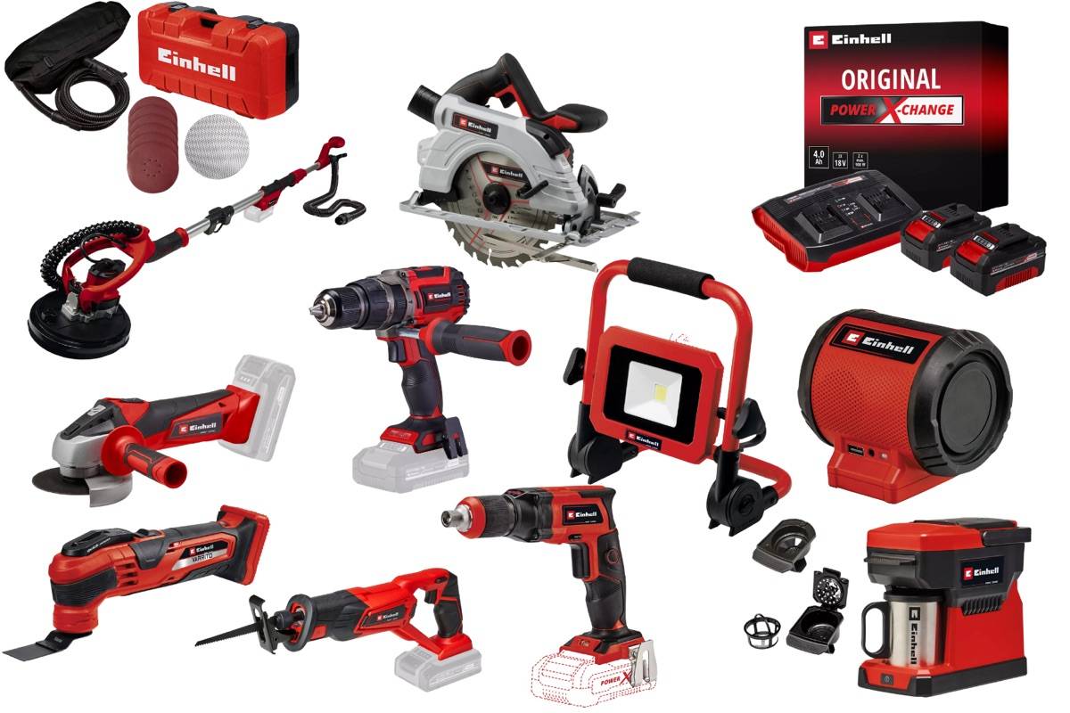 Einhell - Kit chantier sans fil Einhell – 10 outils Power X-Change + 2 batteries 4.0Ah + chargeur Einhell - Image 1
