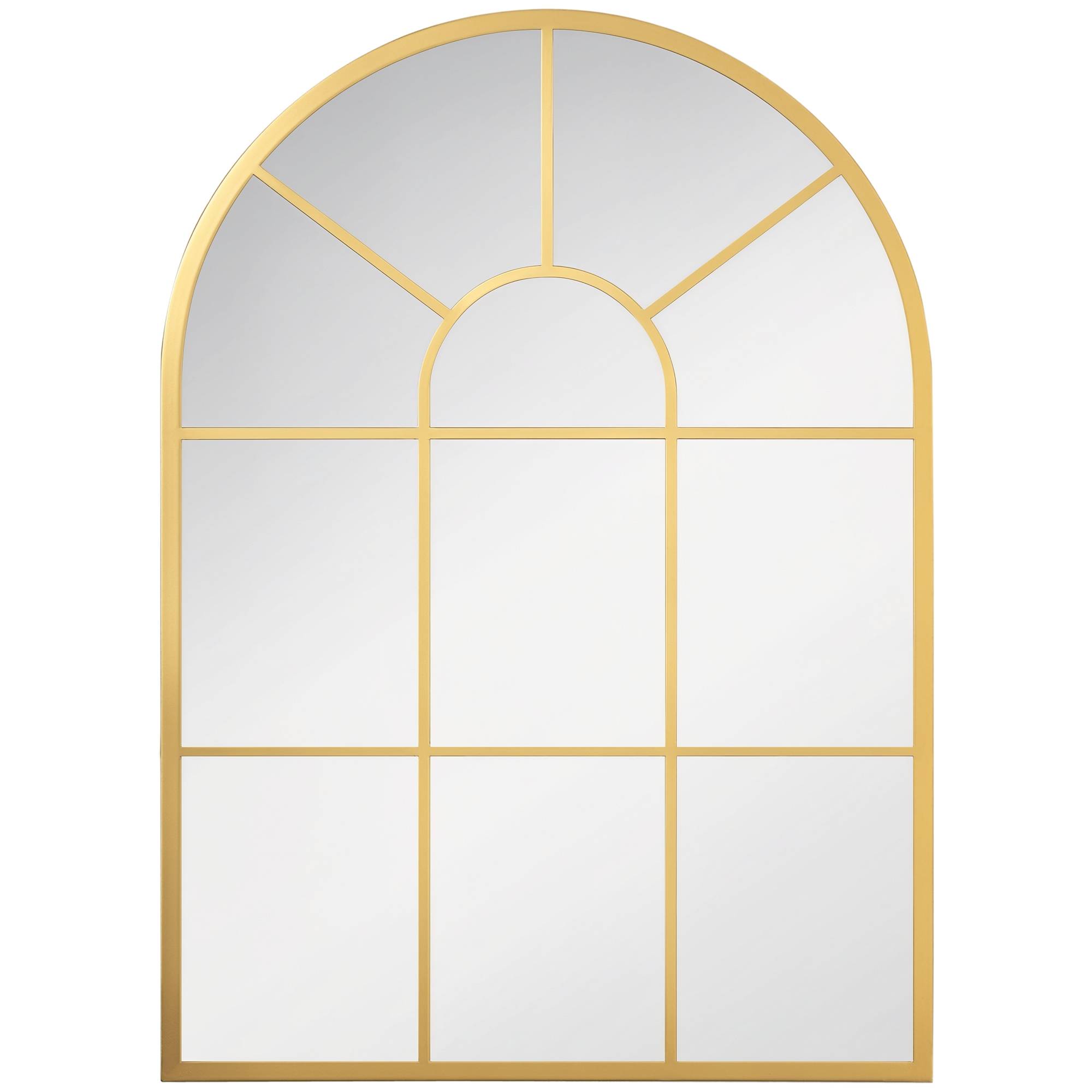 Sans Marque - Miroir fenêtre cadre métal 70x2x50 cm couleur or - Image 1