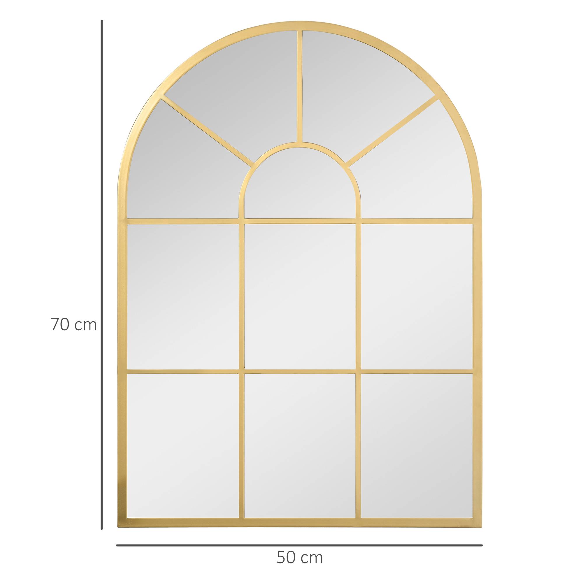 Sans Marque - Miroir fenêtre cadre métal 70x2x50 cm couleur or - Image 5