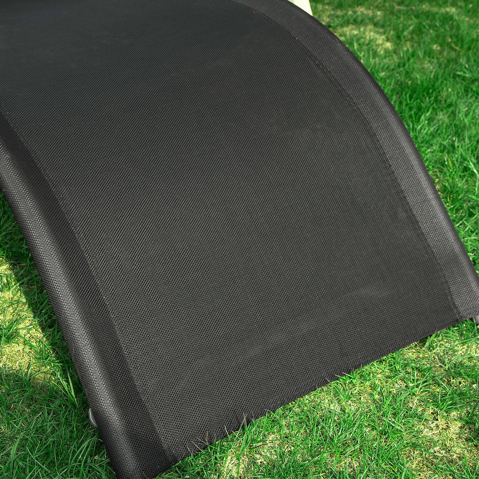 Bain de Soleil Transat de Jardin Chaise Longue avec Appui-tête Noir L.220 x l.60 x H.105 cm SoBuy - Imagen 4