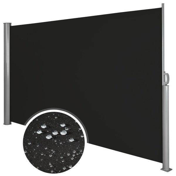 Helloshop26 - Auvent store latéral brise-vue abri soleil aluminium rétractable 180 x 300 cm noir - Imagen 1