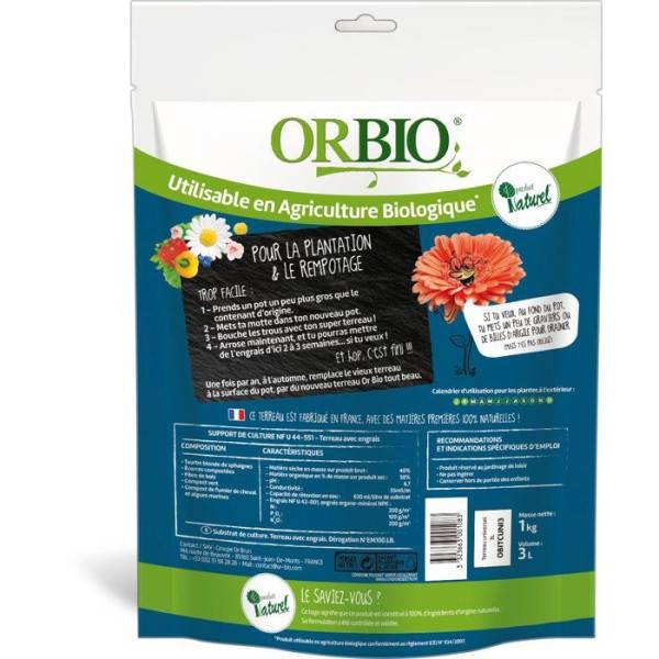 Terreau Universel - ORBIO - Bleu - 3 L - Image 2