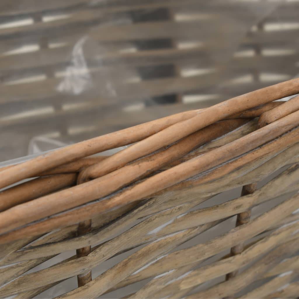 Helloshop26 - Lot de 2 jardinière de balcon osier avec doublure en PE 40 cm - Imagen 2
