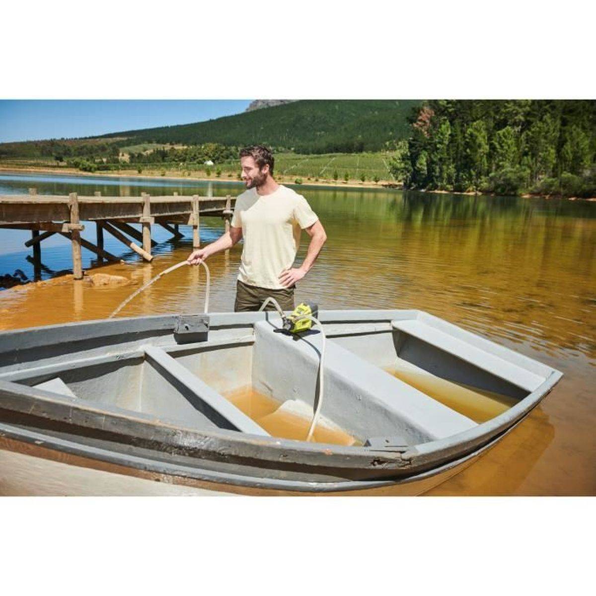 Pompe de transfert d’eau sans fil 18 V One+ R18TP-0, 1500 L/h, 14 m, IPX4 - Ryobi - Image 4