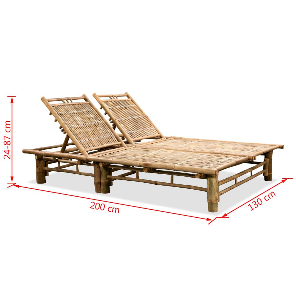 Vidaxl - Chaise longue pour 2 personnes Bambou vidaXL 43715 - Imagen 3