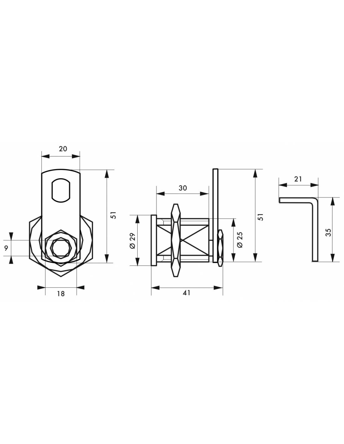 Serrure batteuse filetée et clipsable pour boîte aux lettres, épaisseur maxi 23mm - THIRARD - Image 2