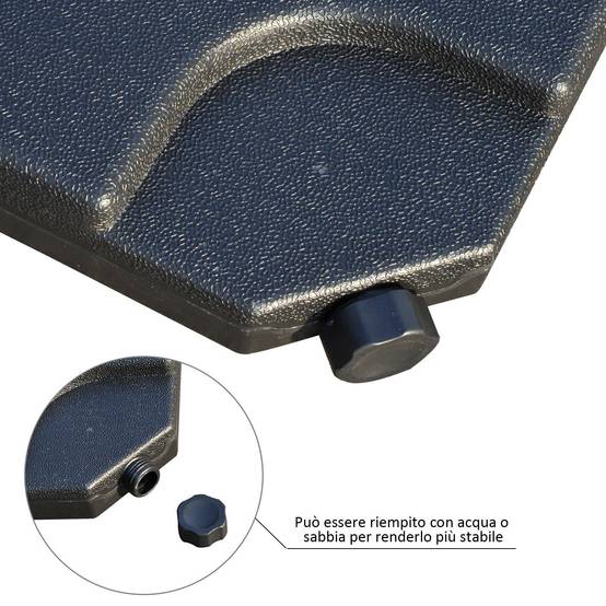 Lot 4 Dalles à Lester en Résine pour Parasol Déporté Remplissage Eau Sable Noir - ComfortXL Outdoor Living - Image 10