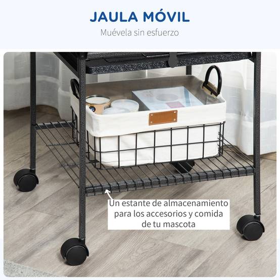 Cage à Perroquet Grise en Acier sur Roulettes avec Aire de Jeu Supérieure pour Cacatès 156 cm - ComfortXL Outdoor Living - Image 7