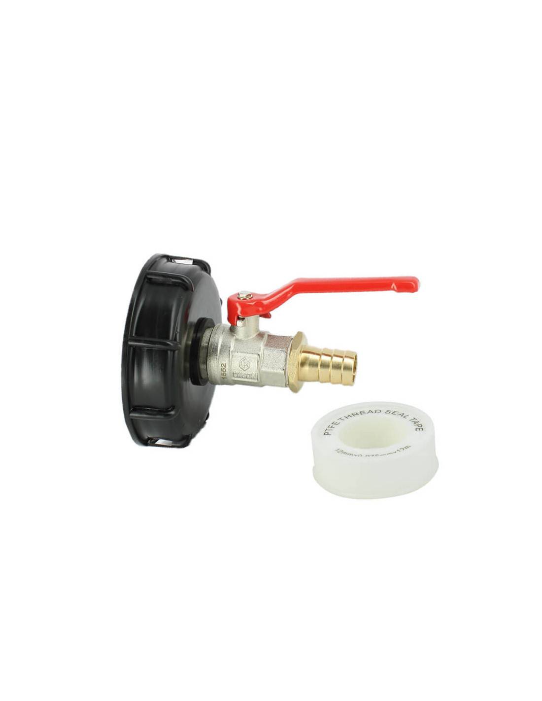Raccord cuve S100X8 - Vanne laiton + Embout droit 19 mm - Imagen 1