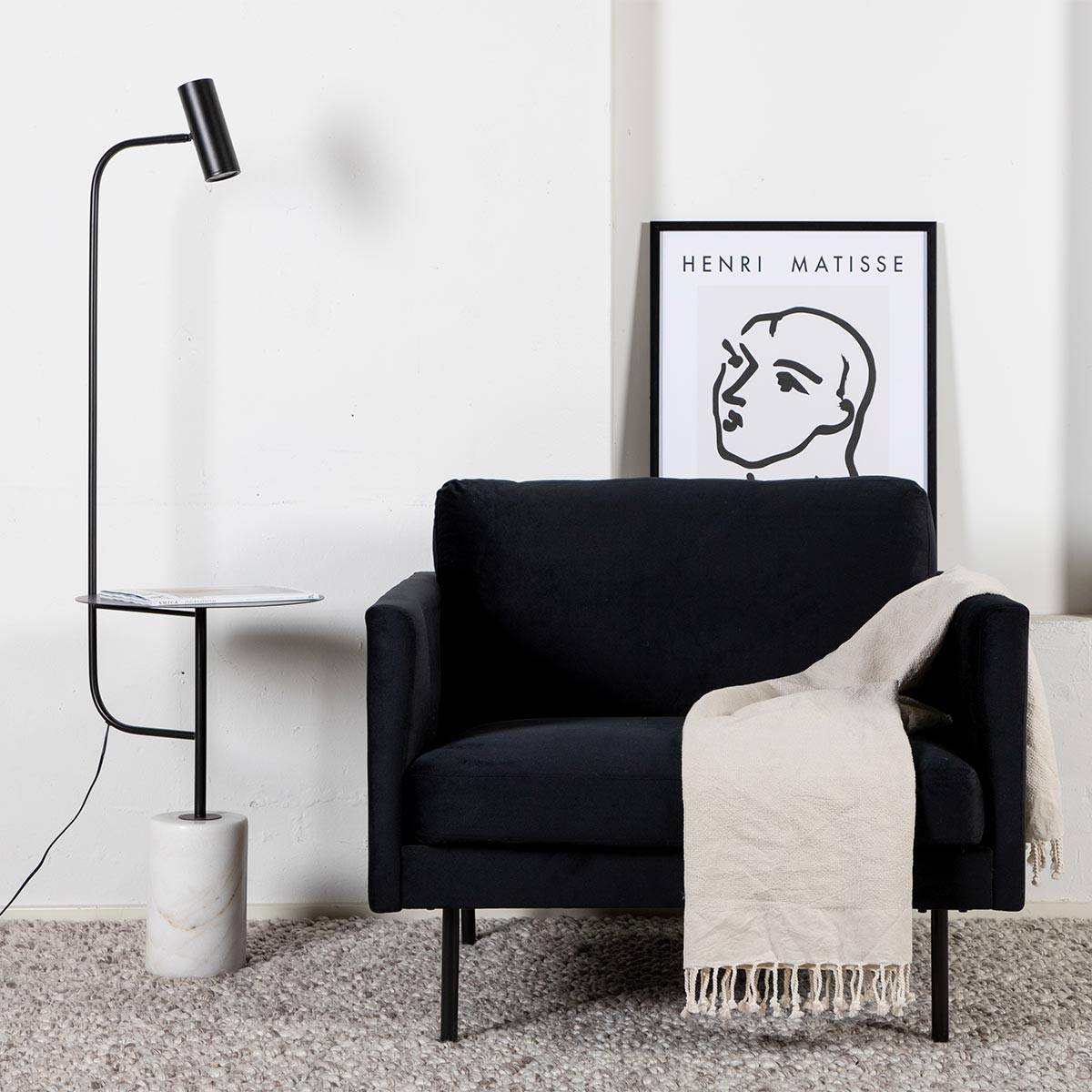 Paris Prix - Fauteuil en Velours "Zoom" 95cm Noir - Image 9