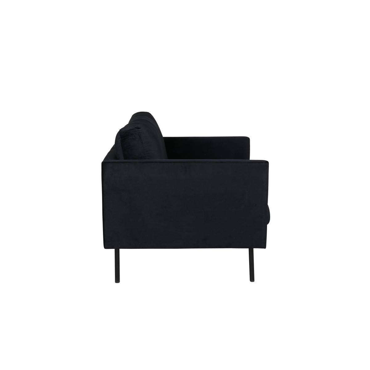 Paris Prix - Fauteuil en Velours "Zoom" 95cm Noir - Image 3