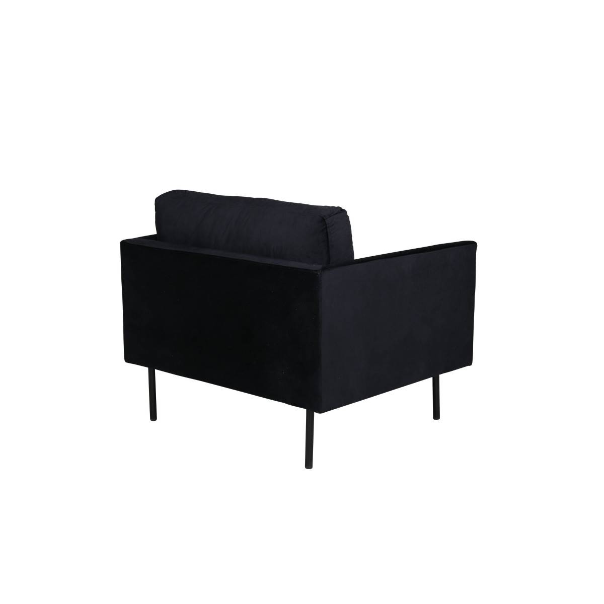 Paris Prix - Fauteuil en Velours "Zoom" 95cm Noir - Image 4