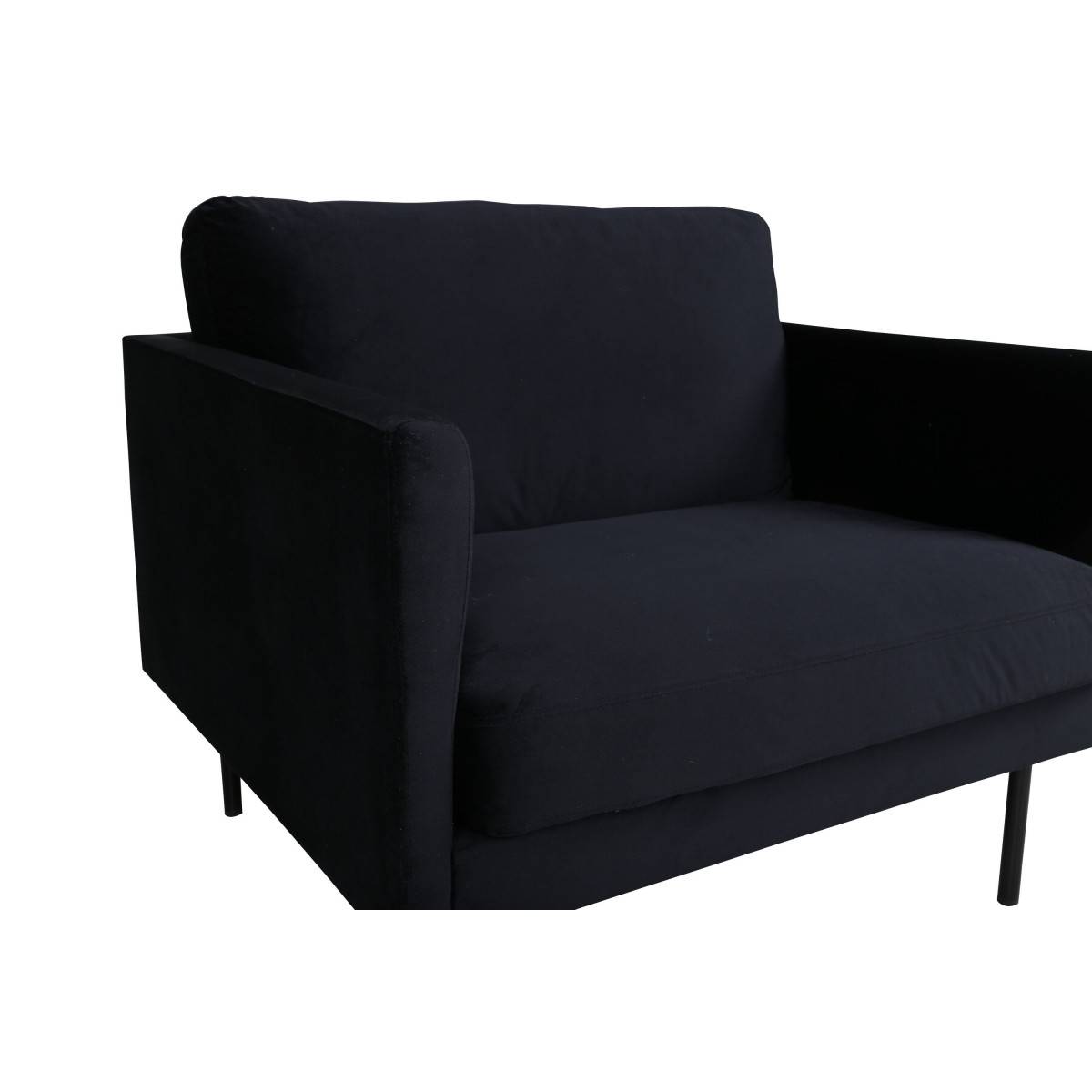 Paris Prix - Fauteuil en Velours "Zoom" 95cm Noir - Image 8