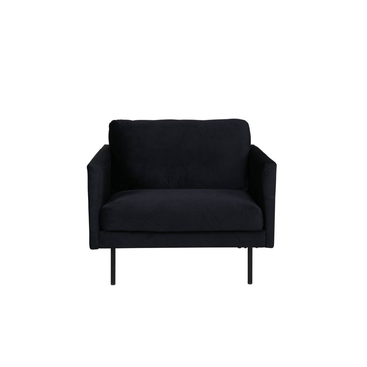 Paris Prix - Fauteuil en Velours "Zoom" 95cm Noir - Image 2