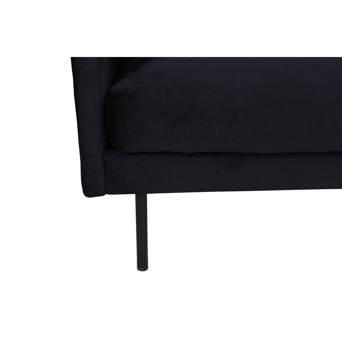 Paris Prix - Fauteuil en Velours "Zoom" 95cm Noir - Image 6