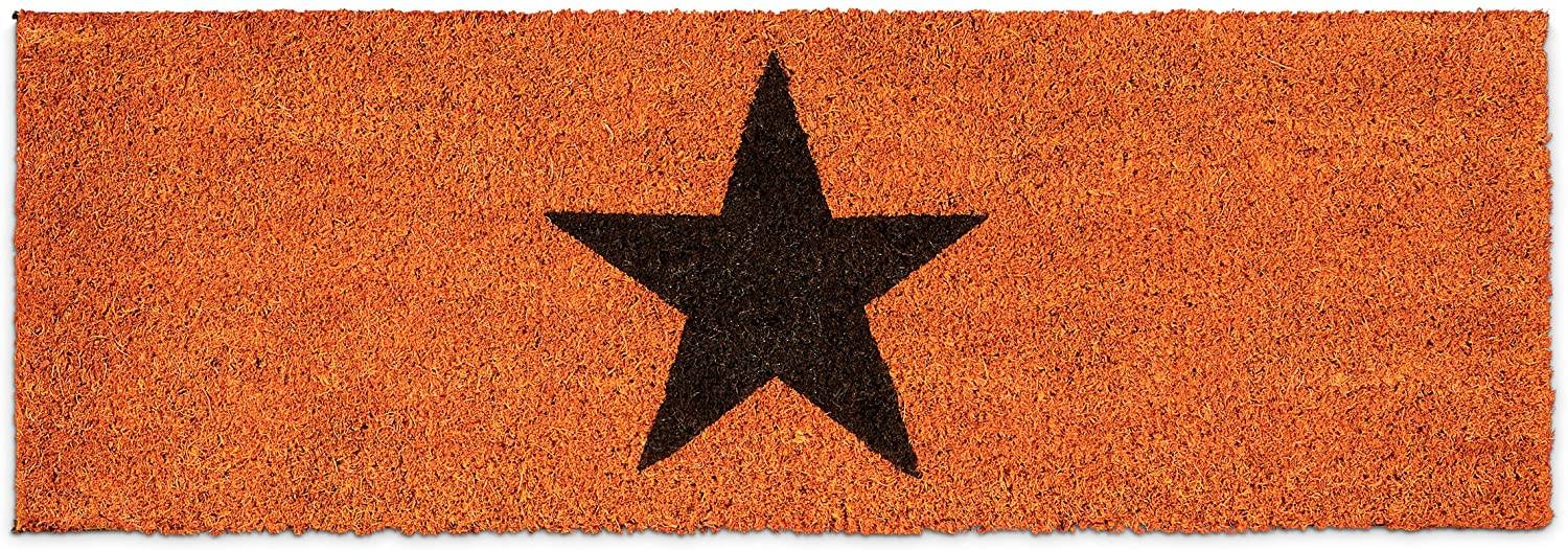 Helloshop26 - Paillasson tapis de sol porte d’entrée essuie-pieds étoiles fibres de coco orange - Imagen 1