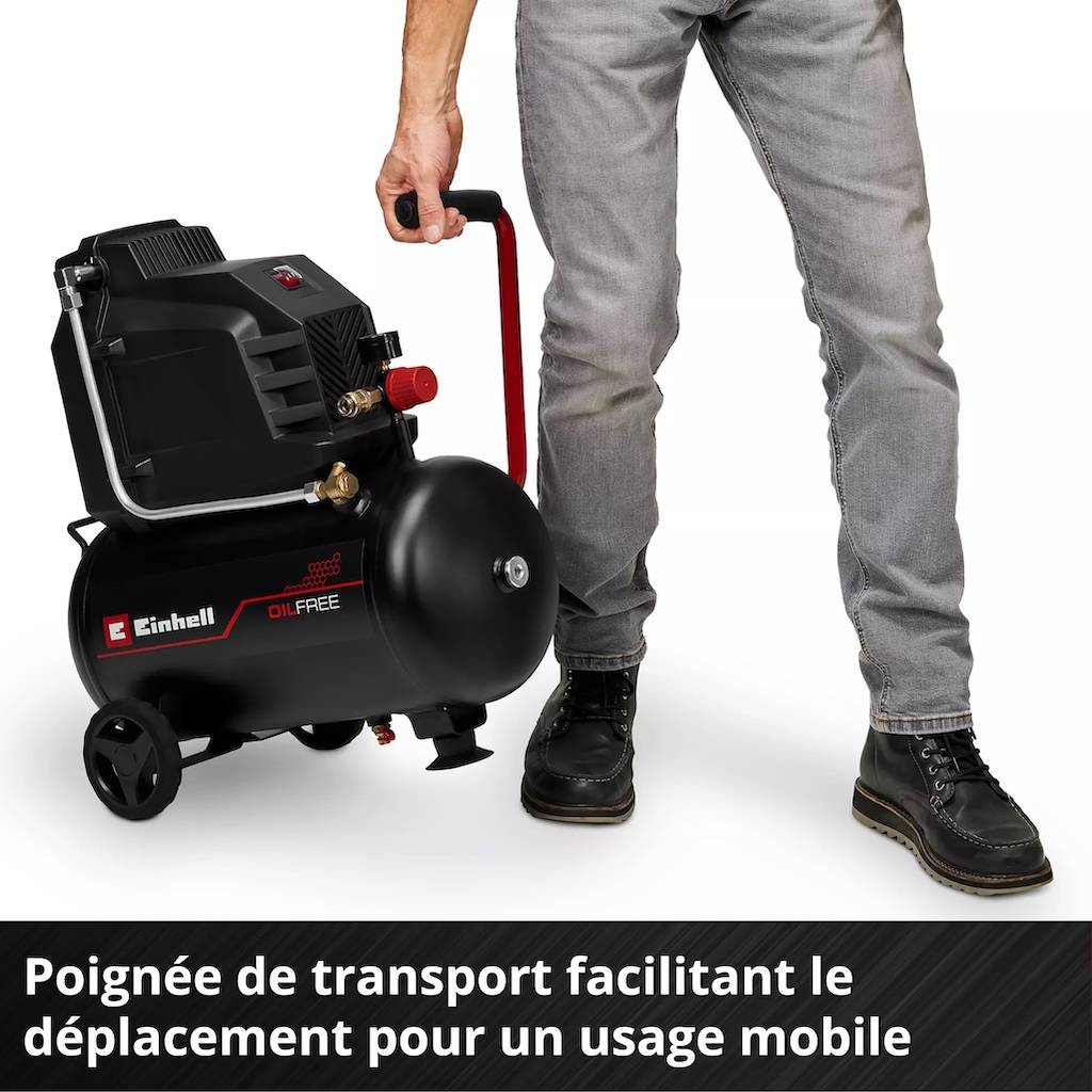 Einhell - Compresseur d’air – TC-AC 190/24/8 I OF – 1100 W – Cuve 24 L – 8 bar – Moteur à induction – Pompe sans lubrification Einhell - Image 5