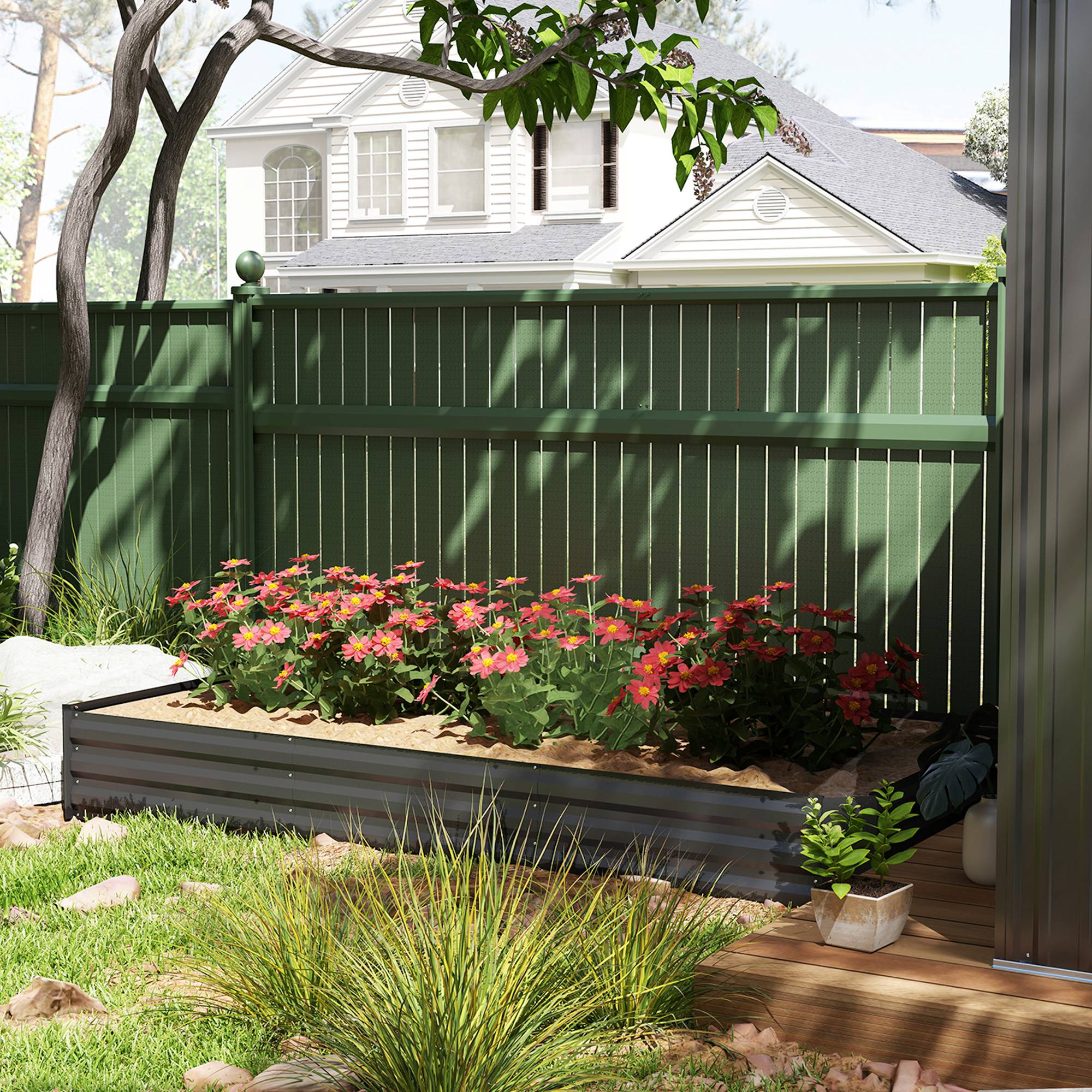 PANGIVO - Carré potager acier galvanisé gris foncé 240 x 120 x 30 cm - PANGIVO - Image 10