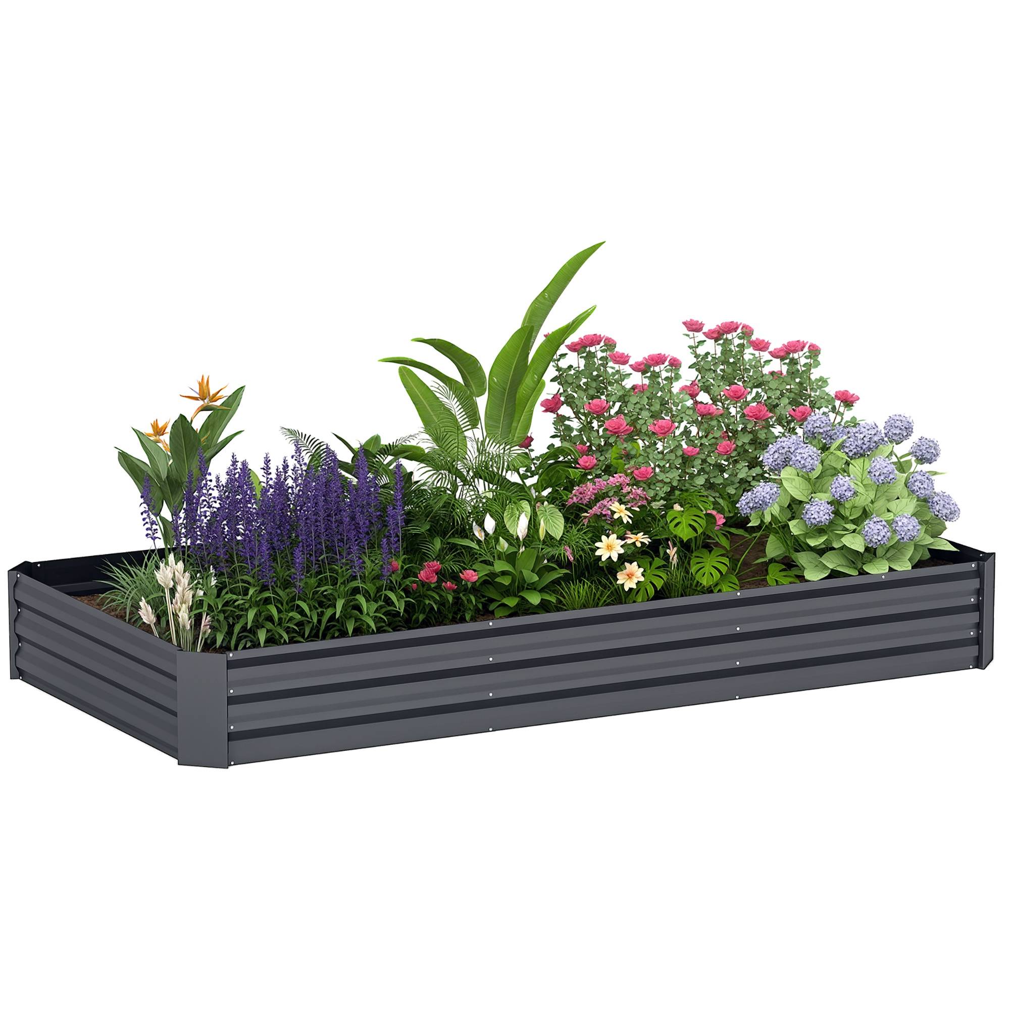 PANGIVO - Carré potager acier galvanisé gris foncé 240 x 120 x 30 cm - PANGIVO - Image 1