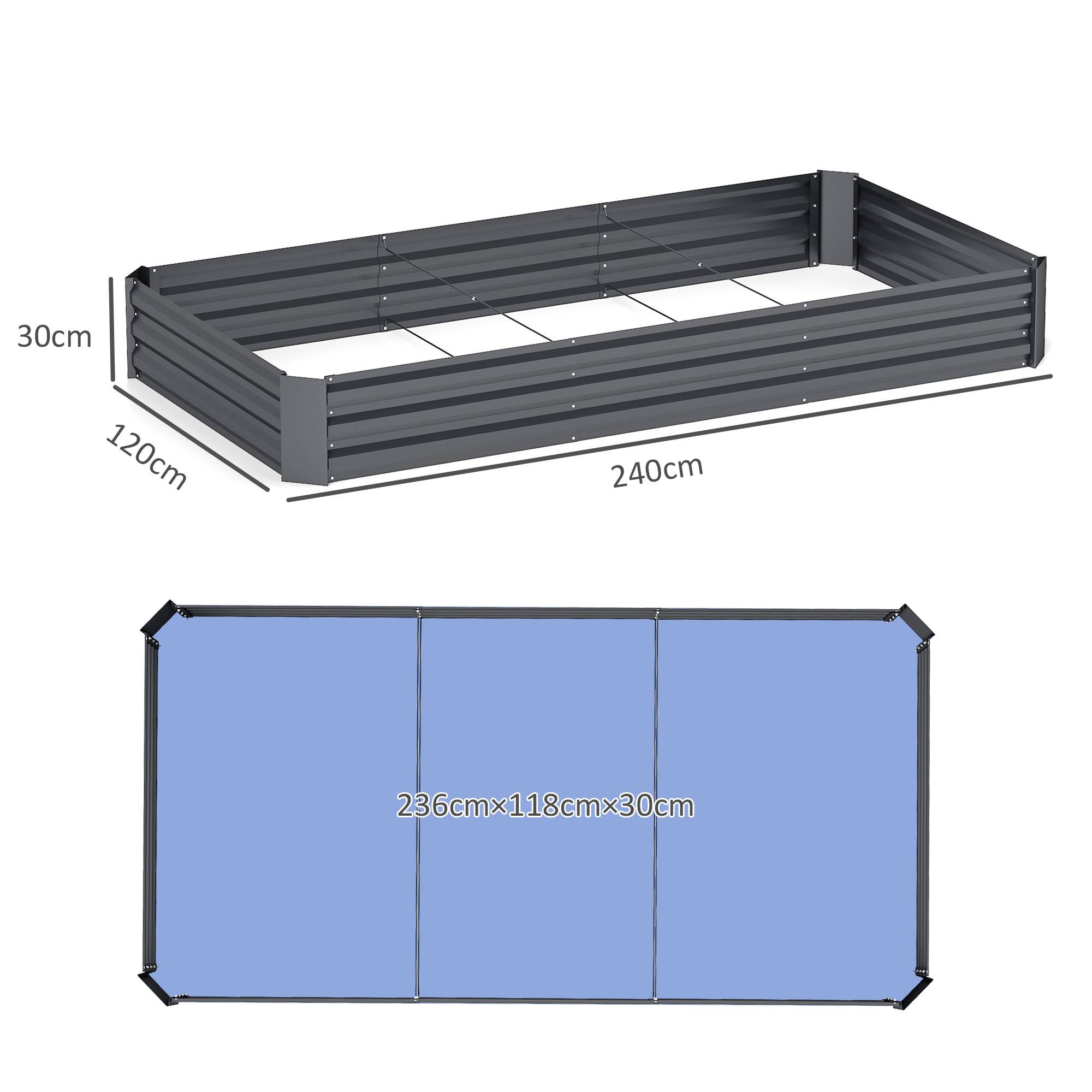 PANGIVO - Carré potager acier galvanisé gris foncé 240 x 120 x 30 cm - PANGIVO - Image 5