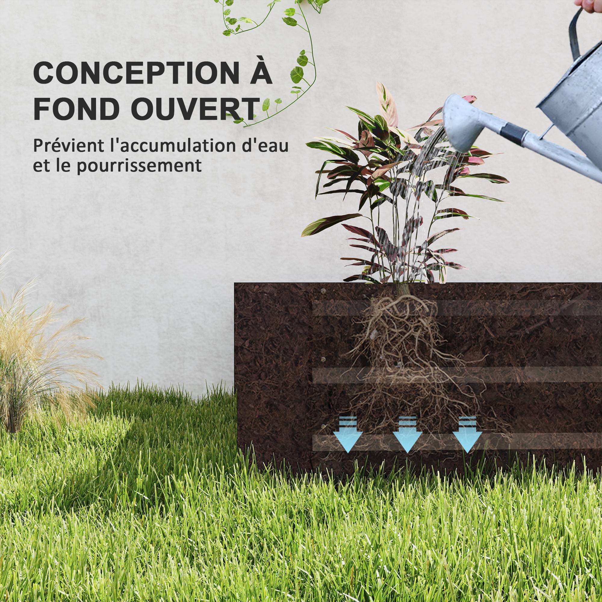 PANGIVO - Carré potager acier galvanisé gris foncé 240 x 120 x 30 cm - PANGIVO - Image 9