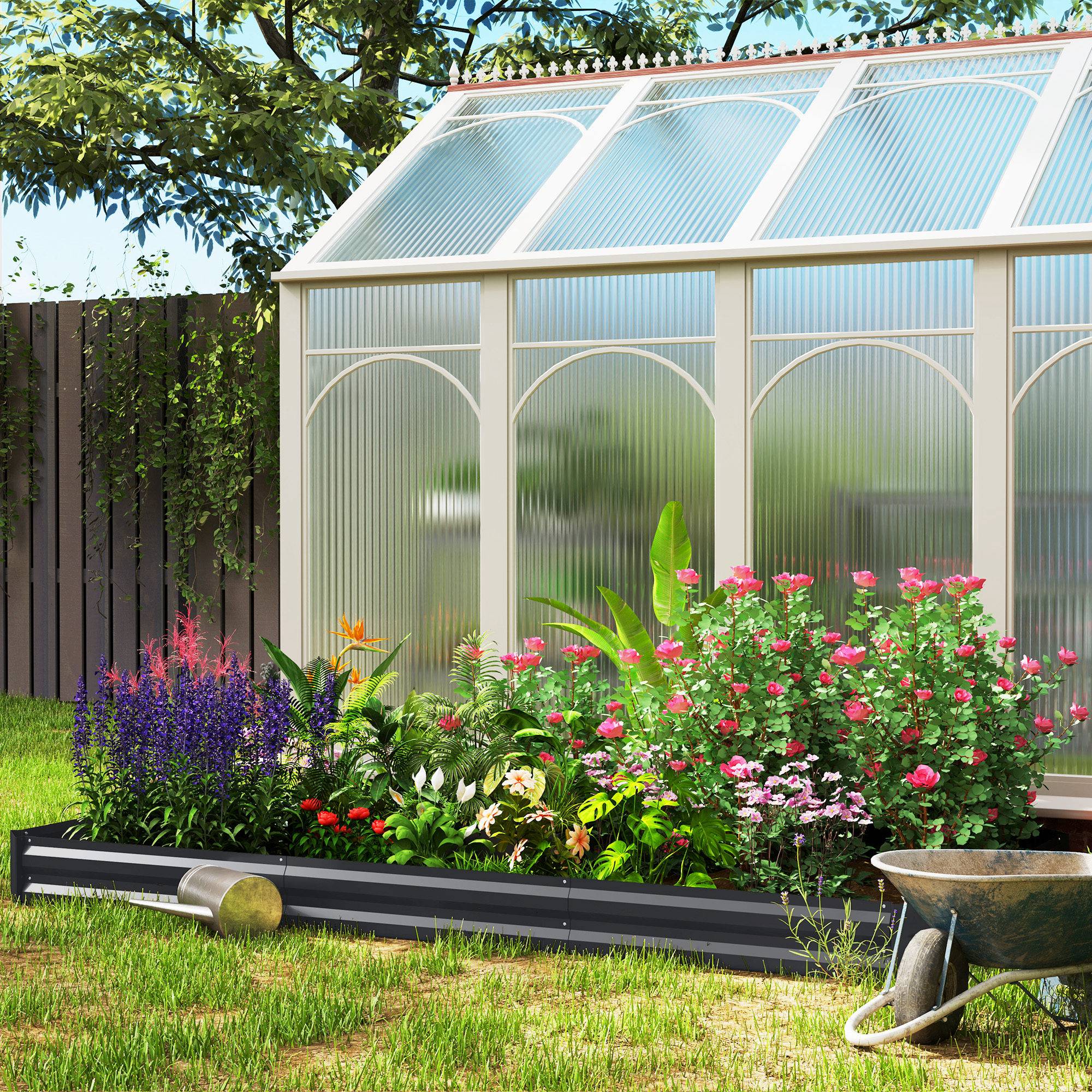 PANGIVO - Carré potager acier galvanisé gris foncé 240 x 120 x 30 cm - PANGIVO - Image 3