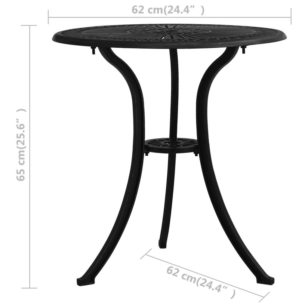 ComfortXL - Table Bistrot Ronde Aluminium Coulé Noir Motifs Rétro Jardin 62cm – ComfortXL Outdoor Living - Image 6