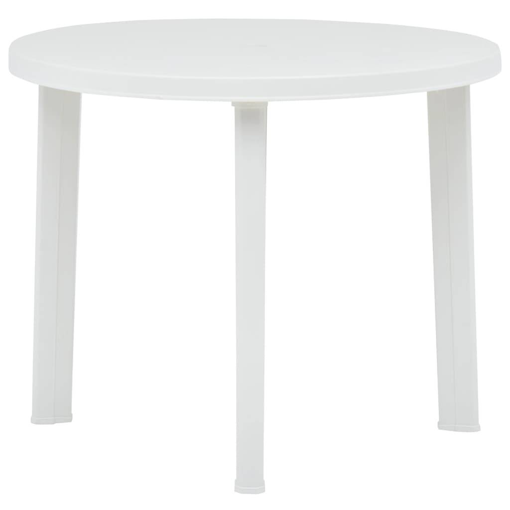 Grande Table de Jardin Ronde Blanche Ø 89 cm en Plastique, Stable et Facile à Nettoyer – ComfortXL Outdoor Living - Image 1