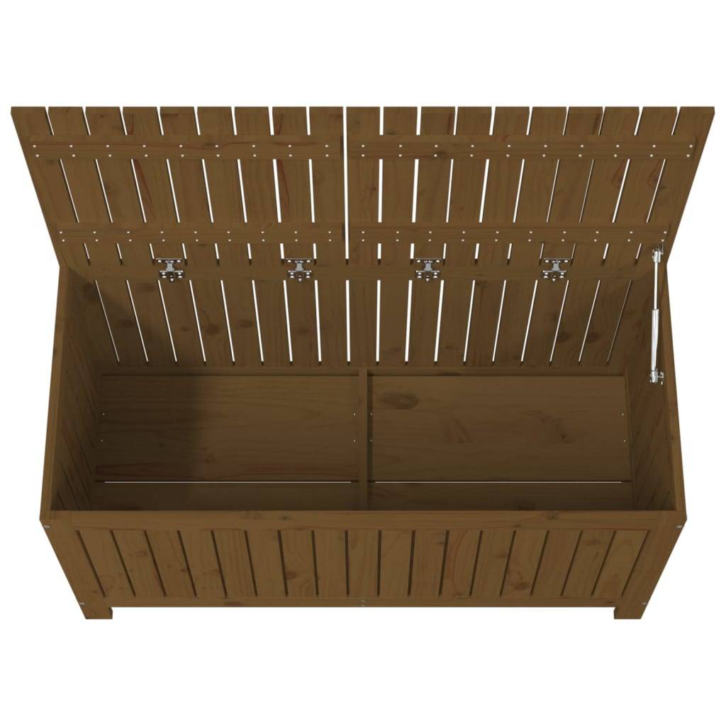 Helloshop26 - Coffre boîte meuble de jardin rangement 121 x 55 x 64 cm bois pin marron miel - Imagen 4