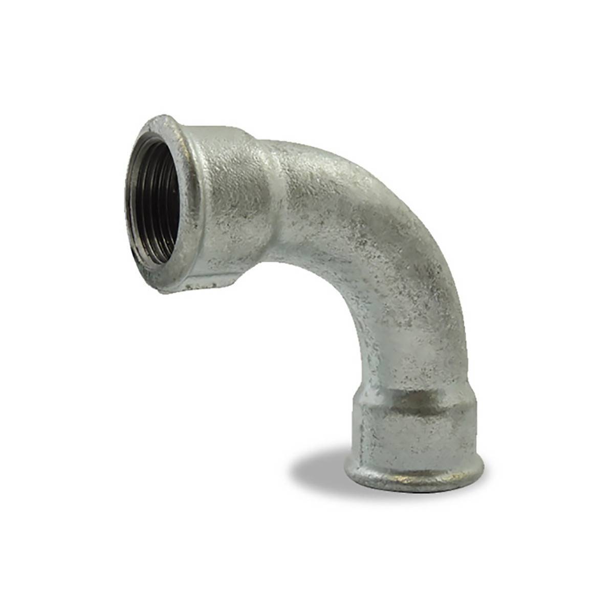 Courbe à grand rayon à 90° femelle femelle, galvanisée, en fonte malléable - 3/4'' - Image 1