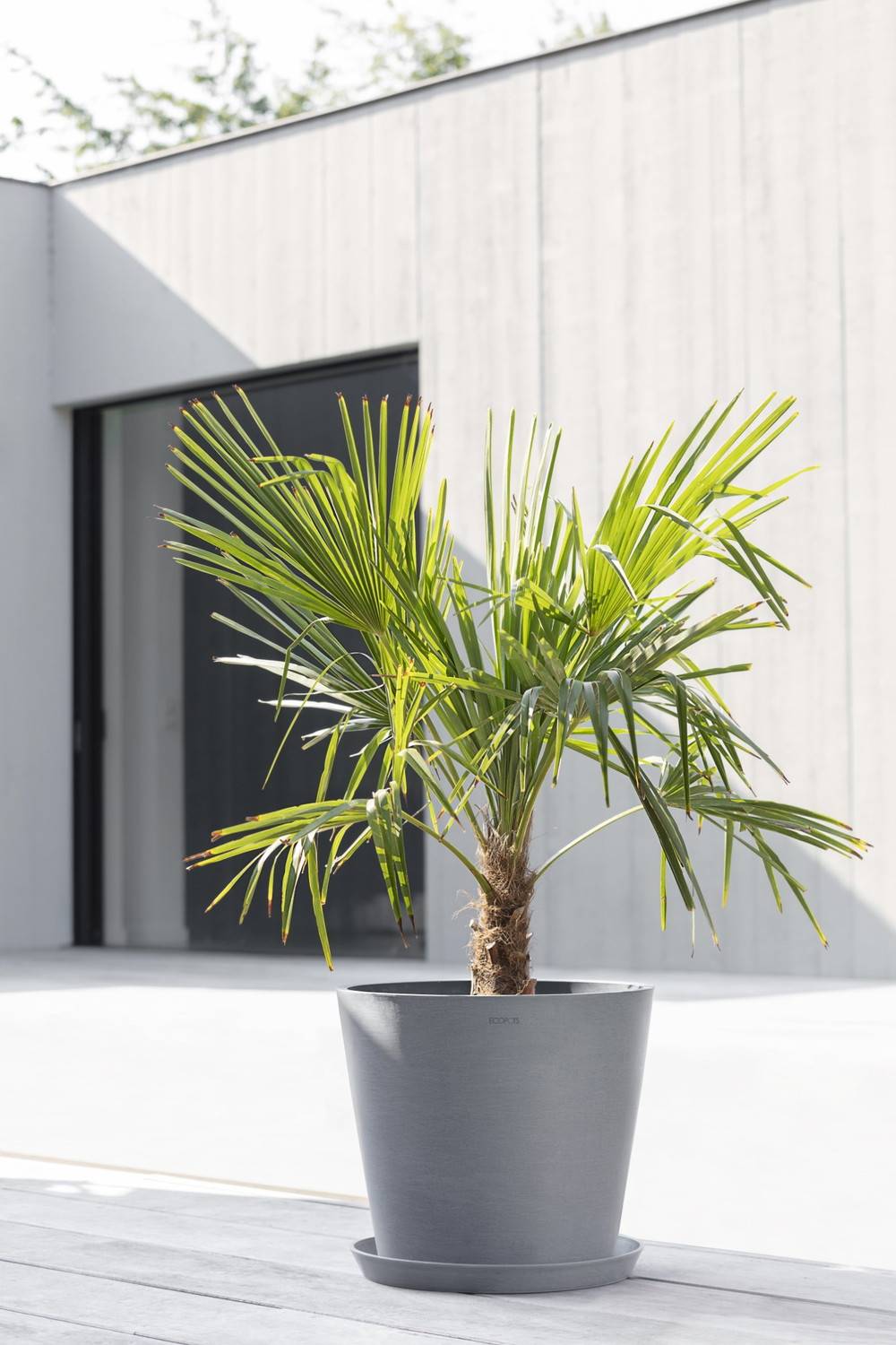 Ecopots - Pot Rond Amsterdam 40 Bleu Gris + réservoir d'eau - Ø 40 x H. 35 cm - 28 L ECOPOTS - Imagen 3