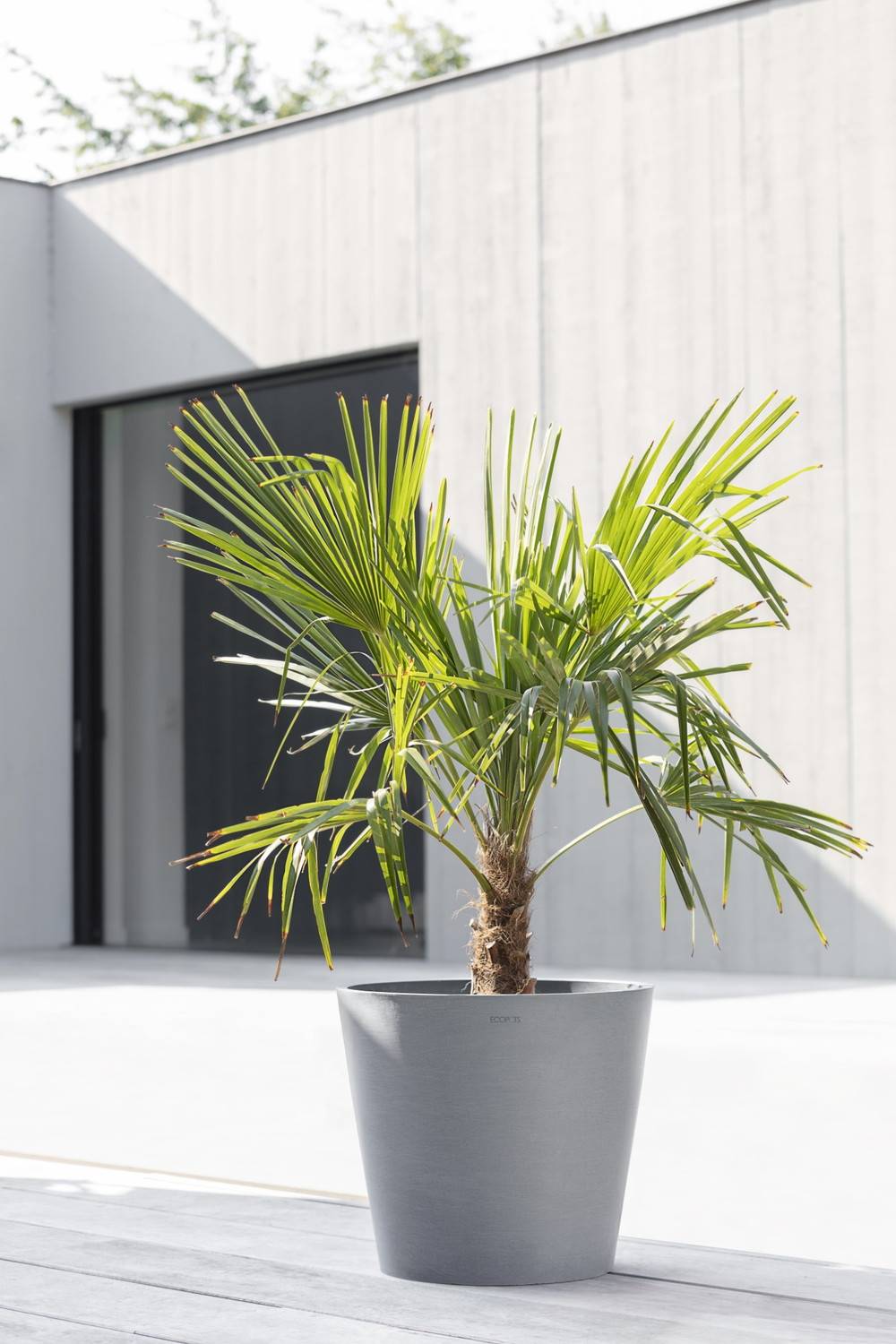 Ecopots - Pot Rond Amsterdam 40 Bleu Gris + réservoir d'eau - Ø 40 x H. 35 cm - 28 L ECOPOTS - Imagen 4